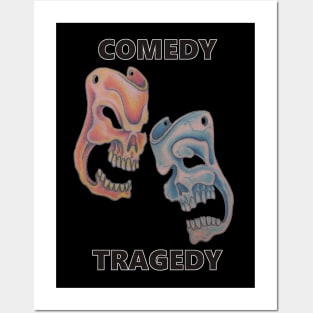 Comedy & Tragedy Dark Brown Letters Posters and Art